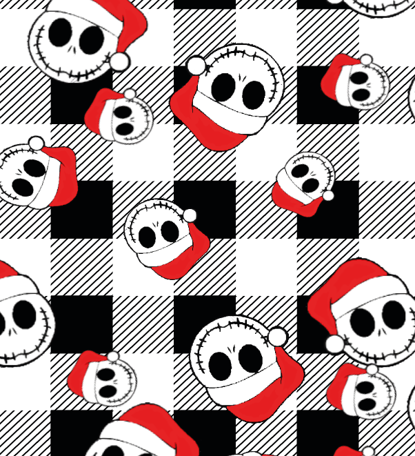 BRUSH ESTAMPADO JACK SKELLINGTON CUADRO BLANCO Y NEGRO