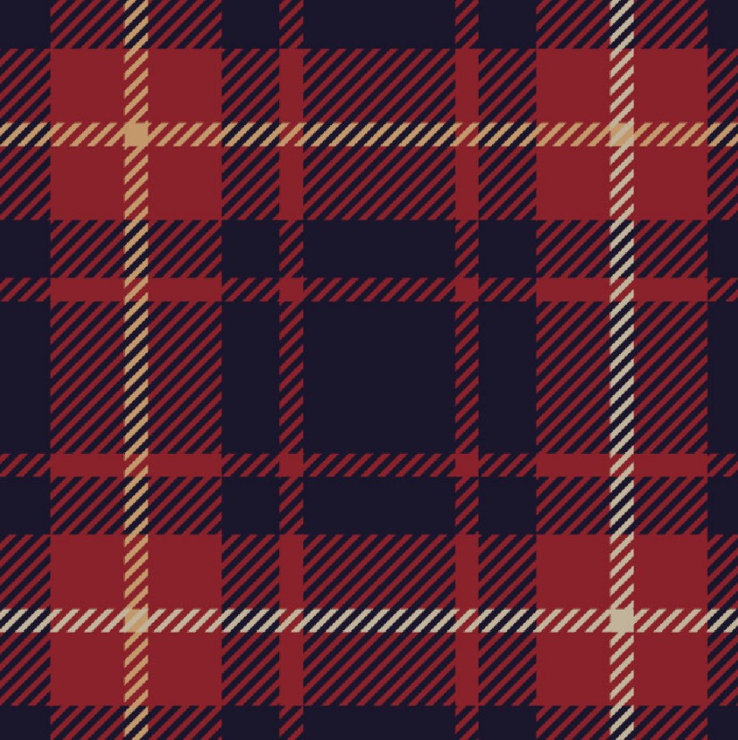 BRUSH ESTAMPADO VINO CUADROS