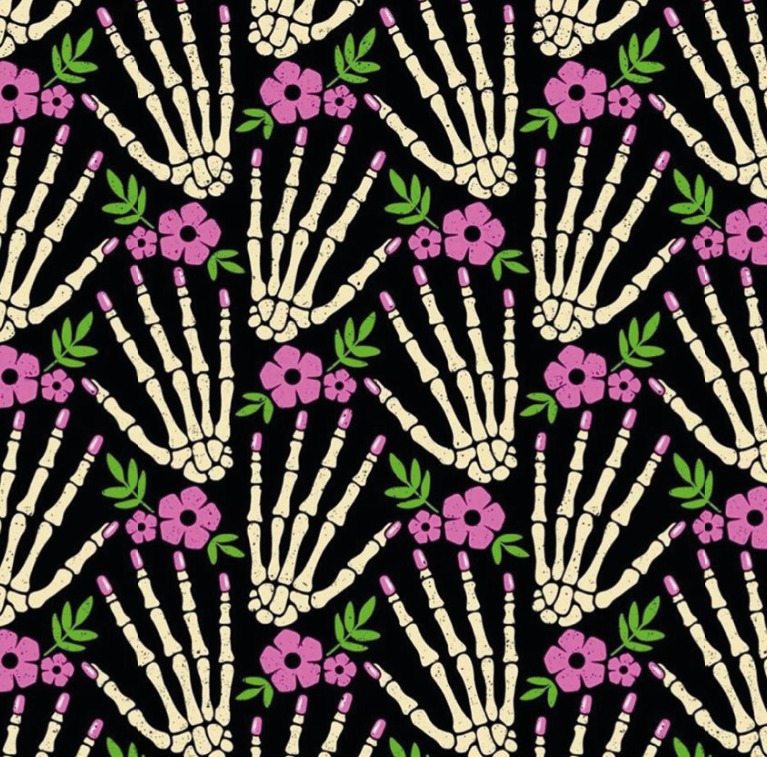 BRUSH ESTAMPADO ESQUELETO FLORA