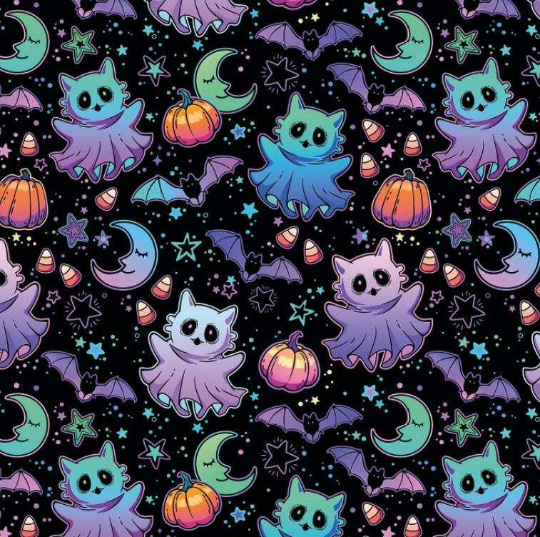 BRUSH ESTAMPADO GATOS FANTASMA