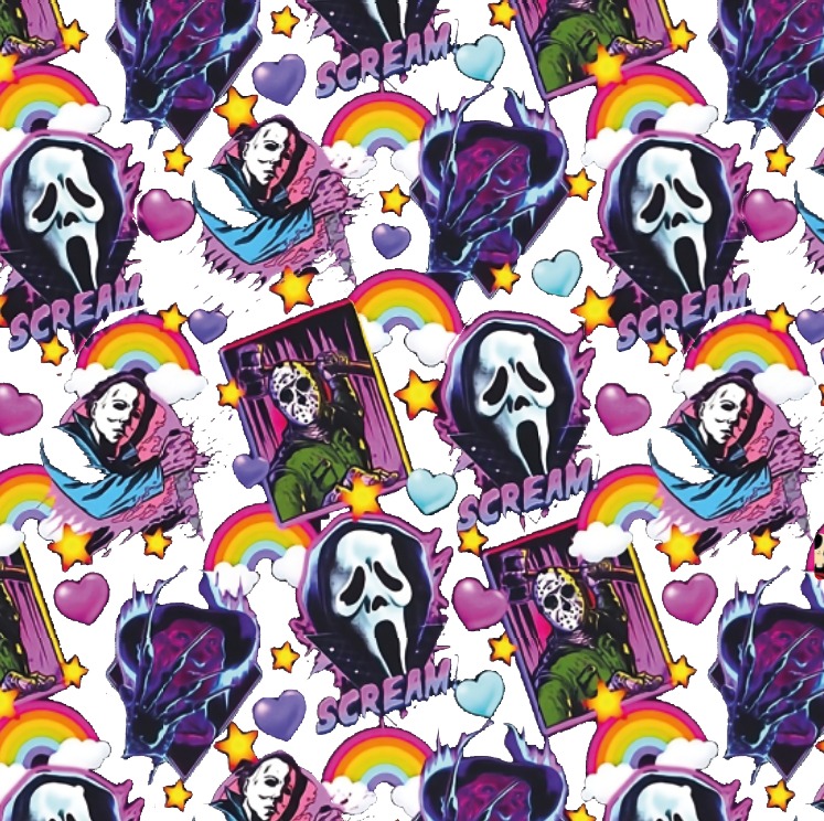 BRUSH ESTAMPADO TERROR FONDO BLANCO