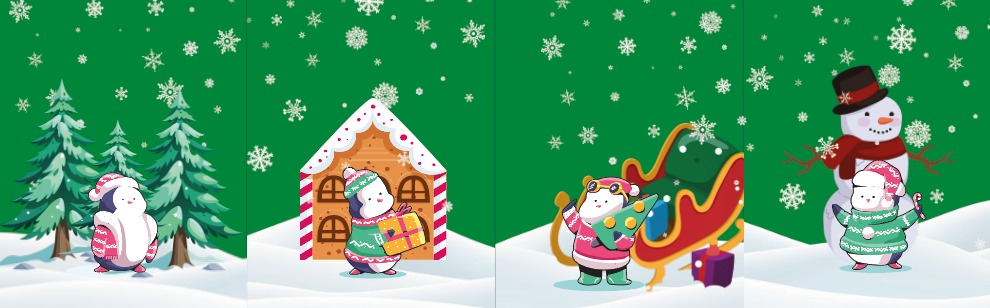 BRUSH ESTAMPADO FRENTES PINGUINOS NAVIDAD NIÑO