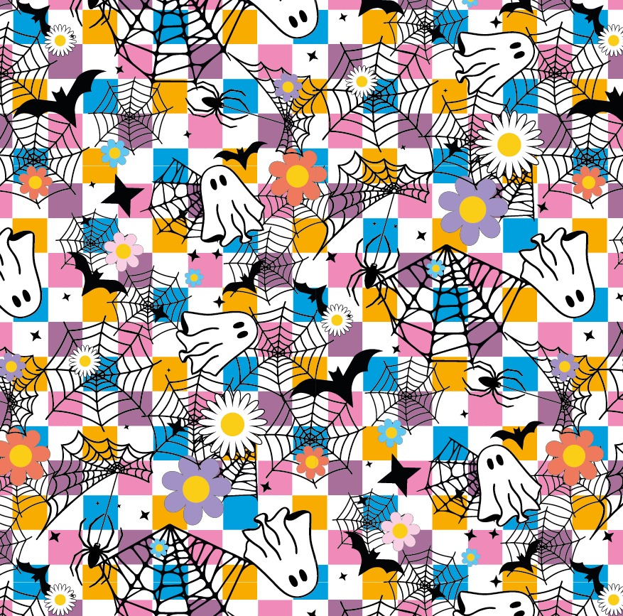 BRUSH ESTAMPADO FANTASMAS Y CUADROS DE COLORES