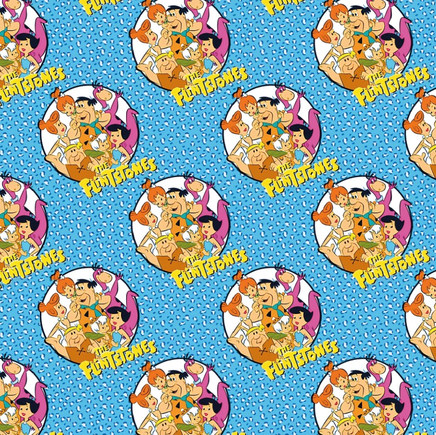 BRUSH ESTAMPADO PICAPIEDRA FONDO CELESTE