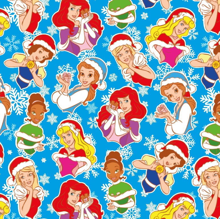 BRUSH ESTAMPADO NAVIDAD PRINCESAS FONDO CELESTE