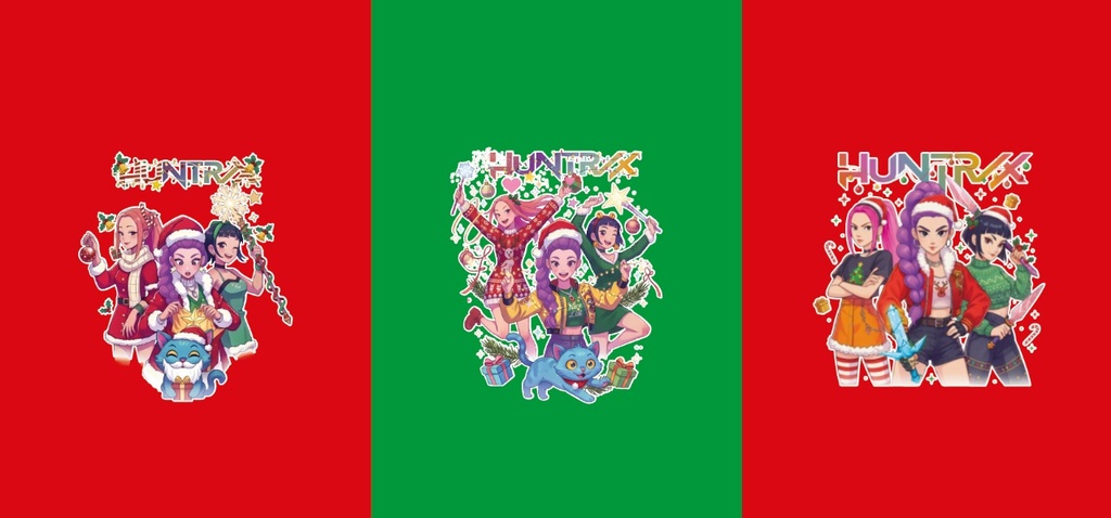 BRUSH ESTAMPADO FRENTES NAVIDAD KPOP DEMON HUNTERS ADULTO