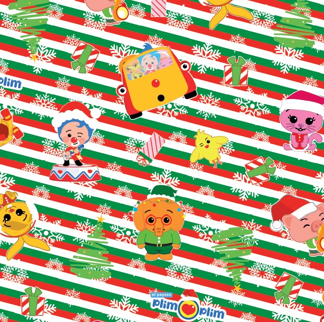 BRUSH ESTAMPADO NAVIDAD PAYASO PLIN PLIN