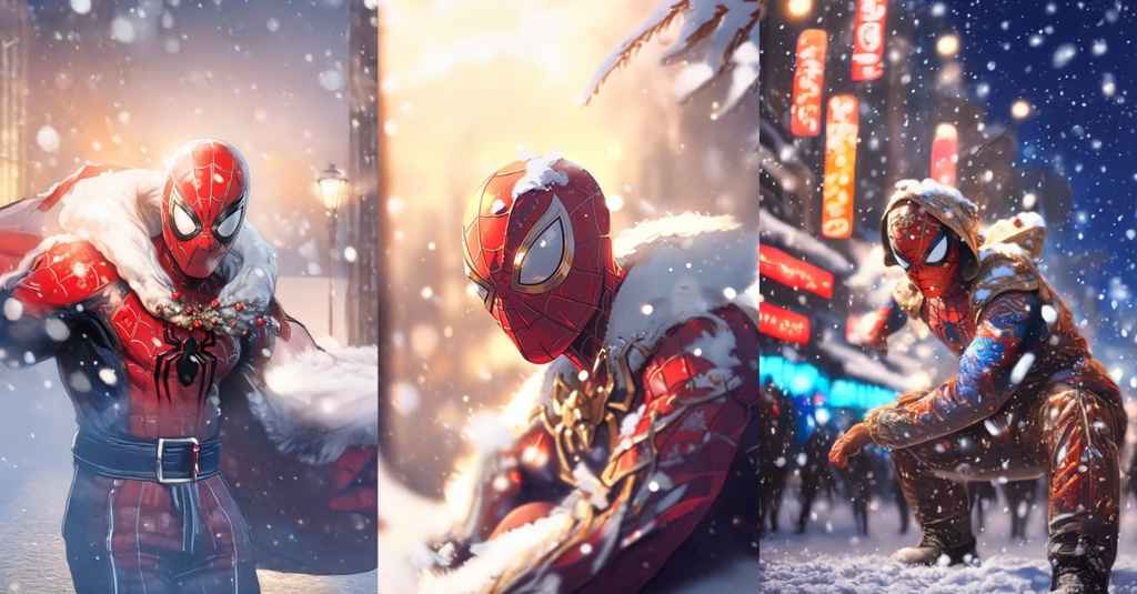BRUSH ESTAMPADO FRENTES NAVIDAD SPIDER-MAN ADULTO