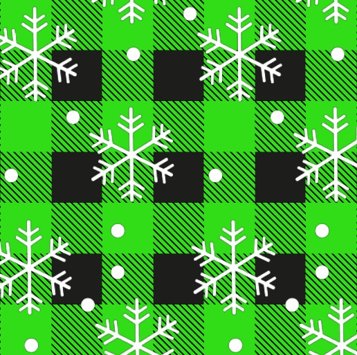 BRUSH ESTAMPADO CUADROS NEGROS Y VERDE 2