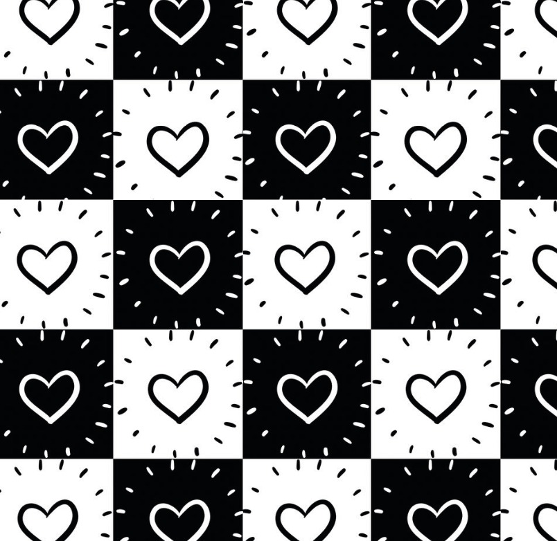 BRUSH ESTAMPADO CUADROS CON CORAZONES