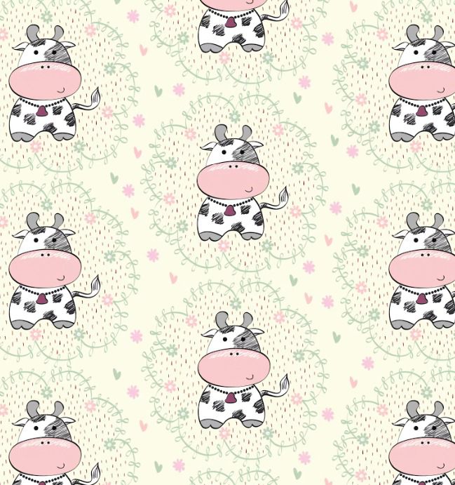 BRUSH ESTAMPADO VACAS FONDO CREMA