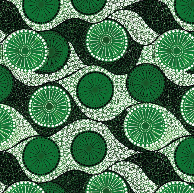 BRUSH ESTAMPADO CARIBEÑO CIRCULO VERDE
