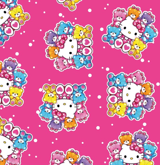 BRUSH ESTAMPADO HELLO KITTY Y SUS PELUCHES