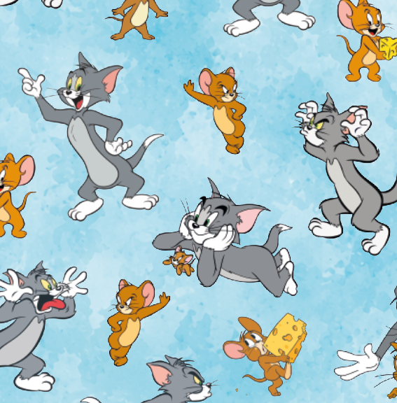 BRUSH ESTAMPADO TOM & JERRY FONDO AZUL