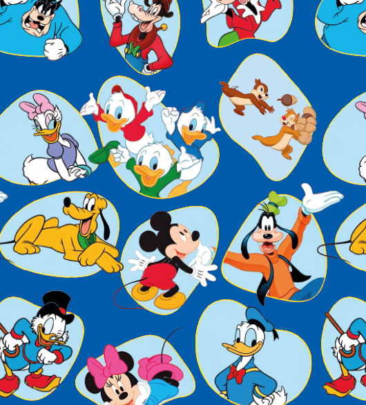 BRUSH ESTAMPADO MICKEY & SUS AMIGOS FONDO AZUL