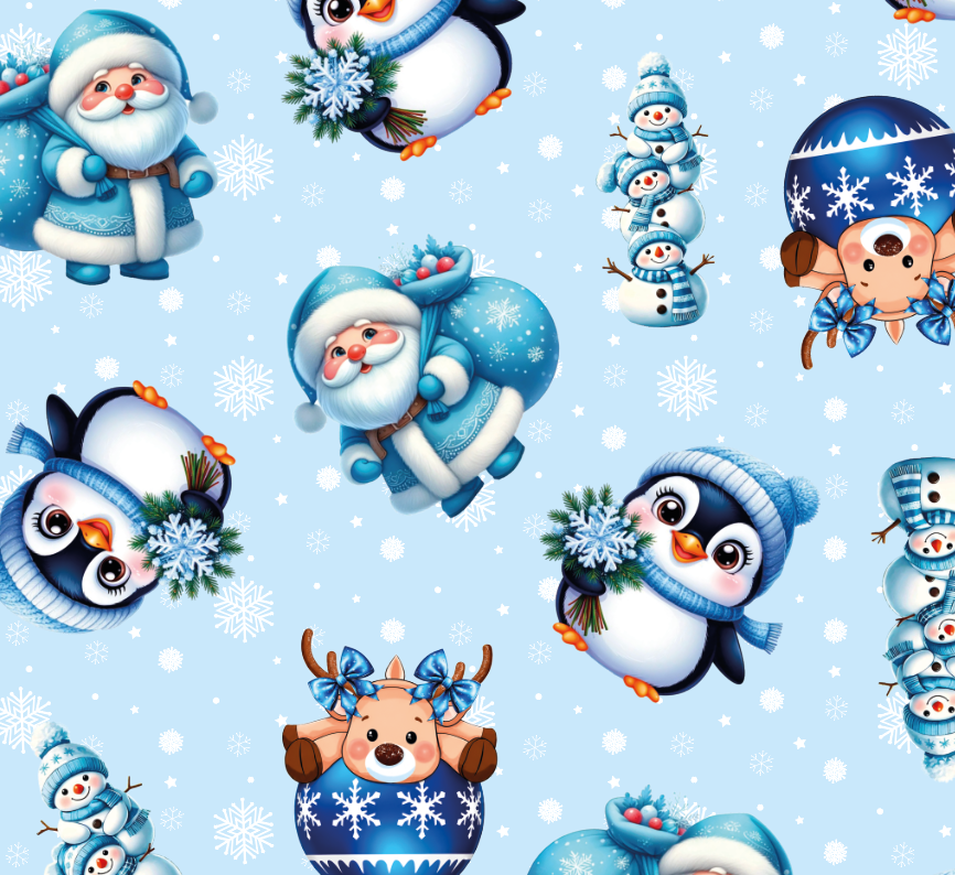 BRUSH ESTAMPADO SANTA & AMIGOS NAVIDEÑOS