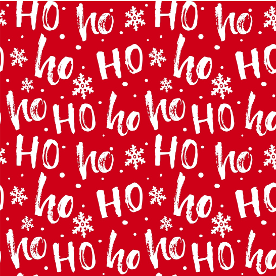 VELVET ESTAMPADO LETRAS HO HO HO FONDO ROJO 1006