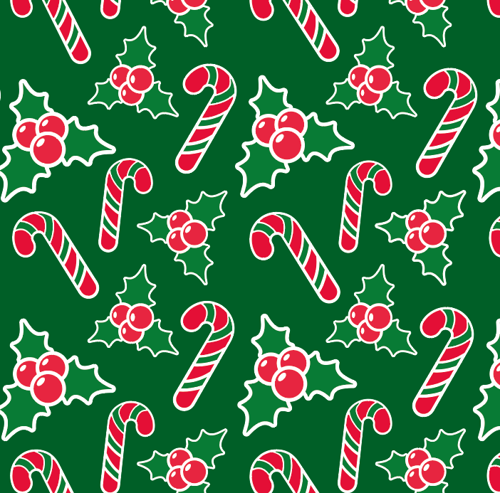 BRUSH ESTAMPADO BASTONES NAVIDEÑOS FONDO VERDE