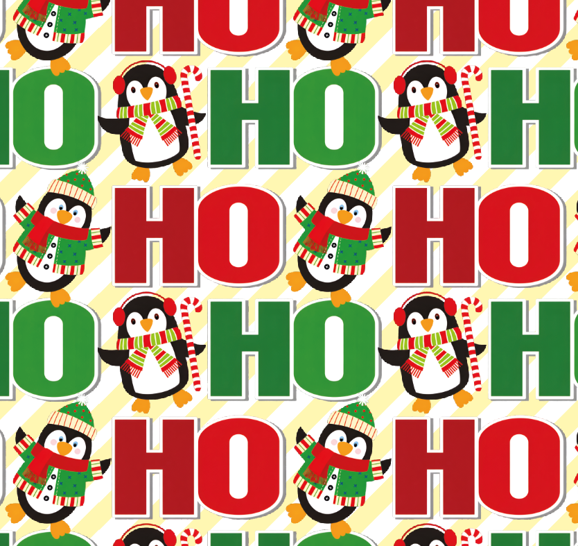BRUSH ESTAMPADO PINGUINOS HO HO HO