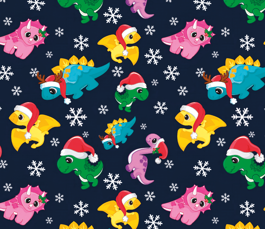 BRUSH ESTAMPADO DINOSAURIOS NAVIDEÑOS