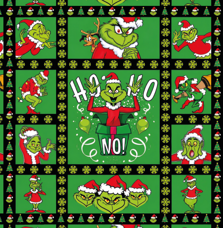 BRUSH ESTAMPADO GRINCH CUADROS