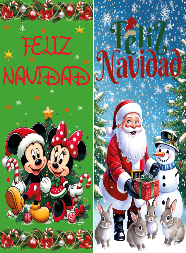 BRUSH ESTAMPADO FORRO PUERTA MICKEY & SANTA