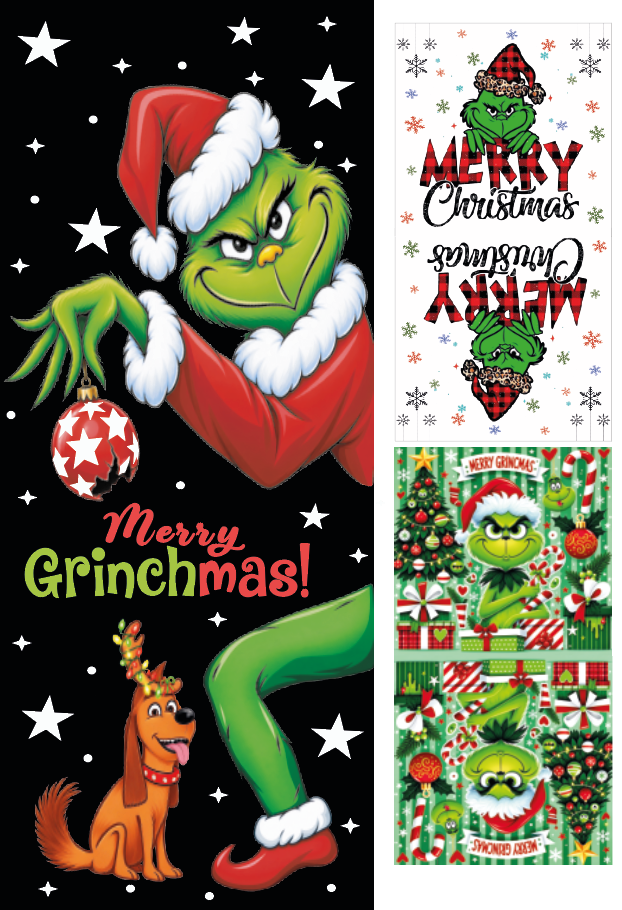 BRUSH ESTAMPADO FORRO PARA PUERTA & ALMOHADONES GRINCH