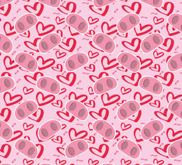 [ACH1000] BRUSH ESTAMPADO NARIZ CHANCHO Y CORAZONES