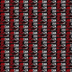 [MJO1000] BRUSH ESTAMPADO AIR JORDAN BLANCO & ROJO FONDO NEGRO