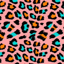 [PLE1004] BRUSH ESTAMPADO LEOPARDO ROSA TURQUESA