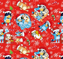 [NBL1000] BRUSH ESTAMPADO NAVIDAD BLUEY ROJO