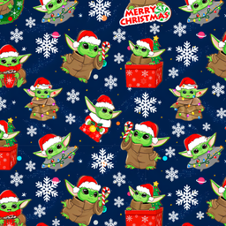 [NBY1000] BRUSH ESTAMPADO BABY YODA NAVIDEÑO