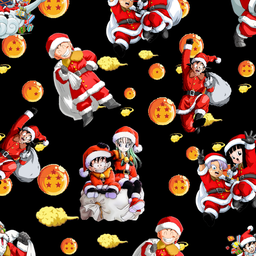 [NDR1000] BRUSH ESTAMPADO NAVIDEÑO DRAGON BALL Z FONDO NEGRO