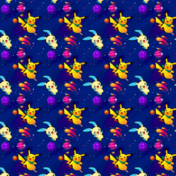[VAP1002] BRUSH ESTAMPADO POKEMON PIKACHU COLLAGE FONDO OSCURO