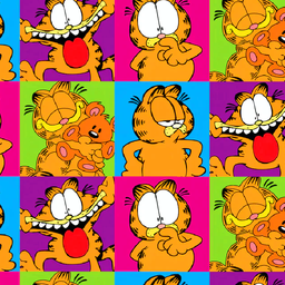 [VGP1000] BRUSH ESTAMPADO GARFIELD FONDO CUADROS DE COLORES