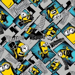 [VMM1001] BRUSH ESTAMPADO MINIONS ESTILO COMIC FONDO GRIS