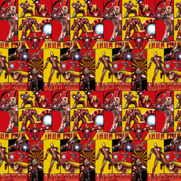 [VIR1001] BRUSH ESTAMPADO MARVEL IRON MAN FONDO ROJO & AMARILLO