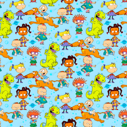 [VRG1001] BRUSH ESTAMPADO RUGRATS FONDO CELESTE