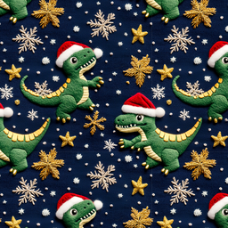 [NDI1003] BRUSH ESTAMPADO NAVIDAD DINOSAURIO 2
