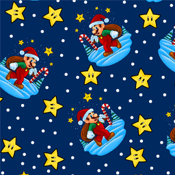 [NMB1004] BRUSH ESTAMPADO MARIOS BROS ESTRELLA FONDO AZUL