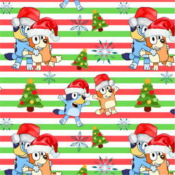 [NBL1001] BRUSH ESTAMPADO NAVIDAD BLUEY RAYAS