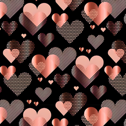 [FSV1000] BRUSH ESTAMPADO SAN VALENTIN CORAZONES FONDO NEGRO