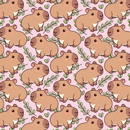 [ACB1003] BRUSH ESTAMPADO CAPIBARA FONDO ROSADO