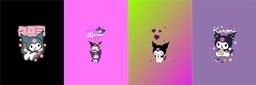 [FKM1000] BRUSH ESTAMPADO FRENTES KUROMI FONDO NIÑA