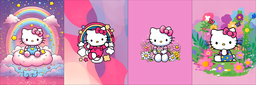 [FHK1002] BRUSH ESTAMPADO FRENTES HELLO KITTY FONDO ROSADO NIÑA
