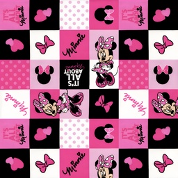 [DMI1008] BRUSH ESTAMPADO MINNIE 8 CUADROS NEGROS & ROSADOS