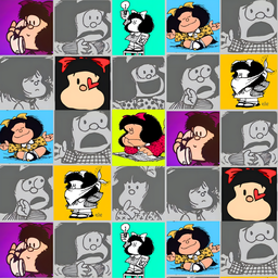 [DMF1000] BRUSH ESTAMPADO MAFALDA FONDO COLORES