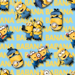 [VMM1007] BRUSH ESTAMPADO MINIONS FONDO CELESTE & LETRAS AMARILLAS