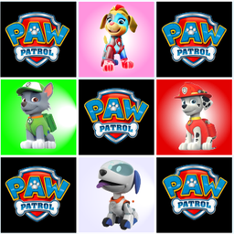 [VPP1007] BRUSH ESTAMPADO PAW PATROL LOGOS CUADRO NEGRO