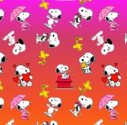 [VSY1002] BRUSH ESTAMPADO SNOOPY FONDO NARANJA & FUCSIA